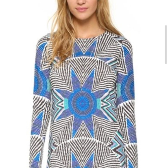 Mara Hoffman Ponte Printed Dress Star Basket Blue - Picture 1 of 4